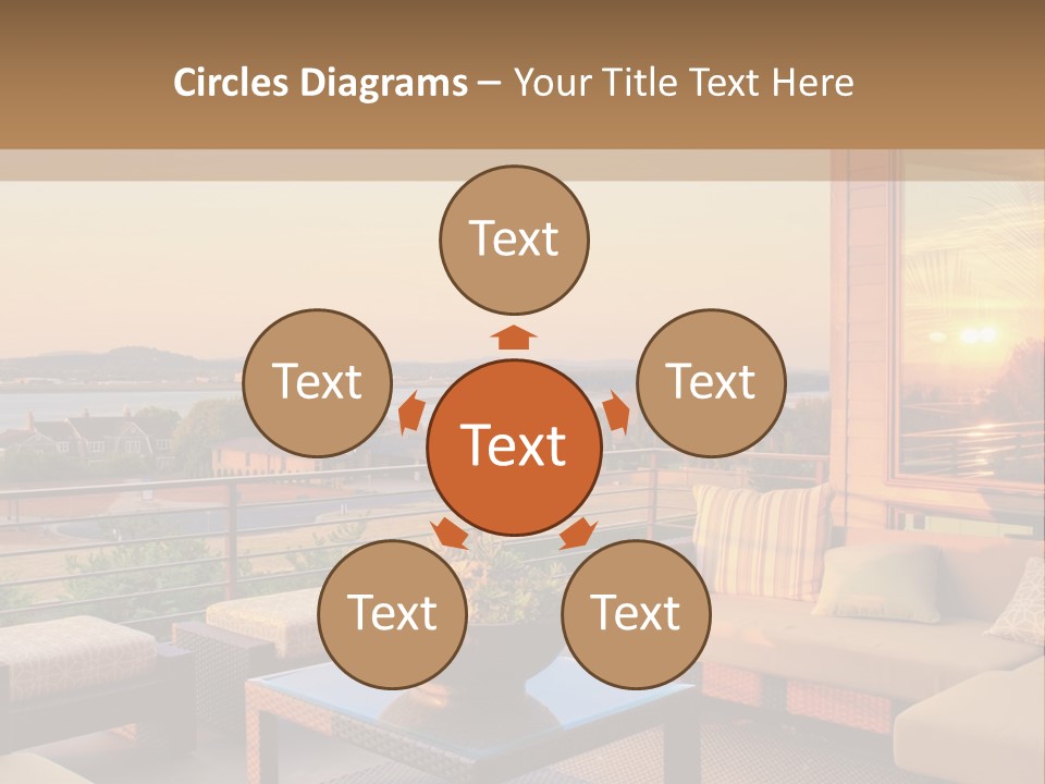 A Living Room With A View Of The Ocean PowerPoint Template