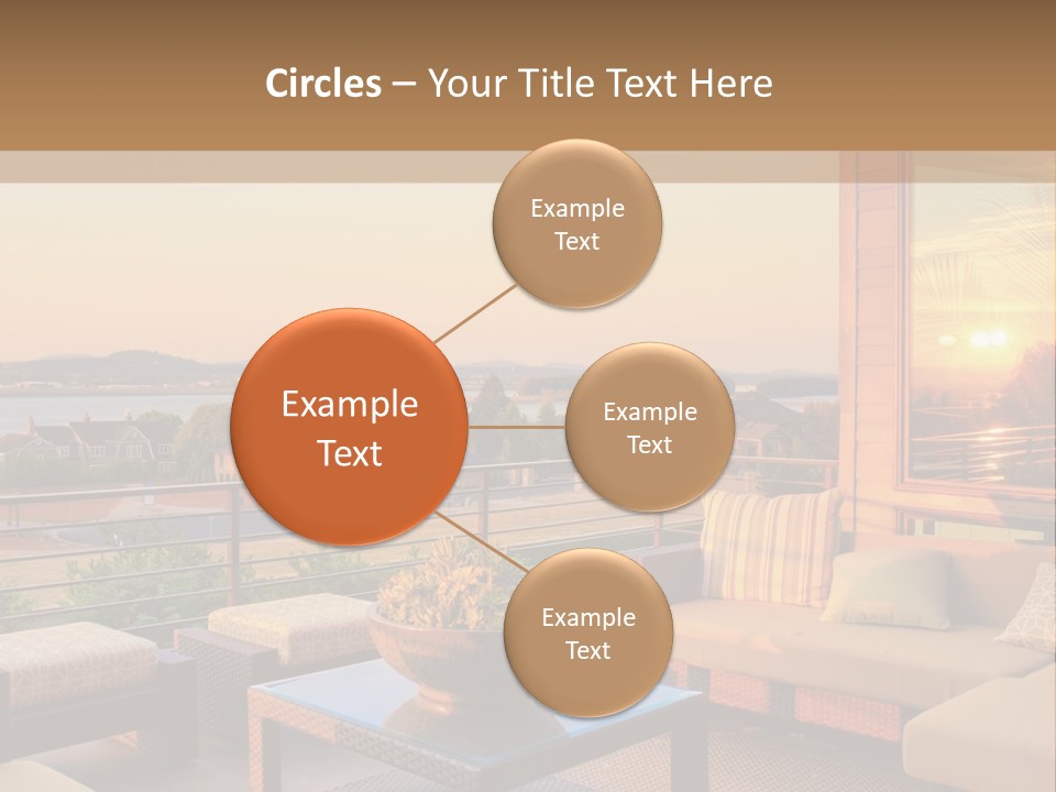 A Living Room With A View Of The Ocean PowerPoint Template