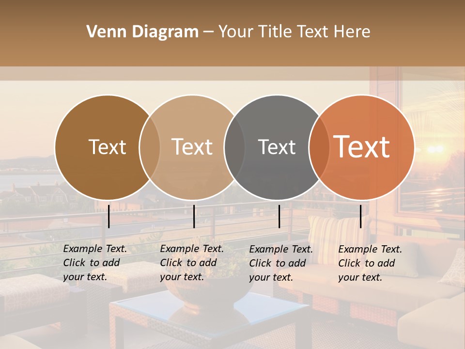 A Living Room With A View Of The Ocean PowerPoint Template