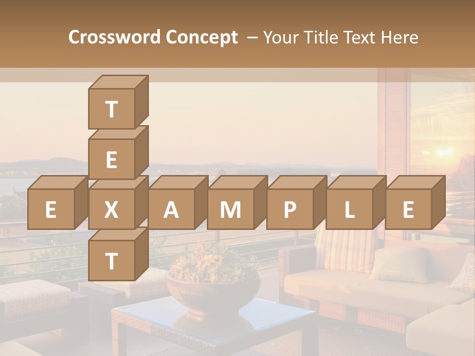 A Living Room With A View Of The Ocean PowerPoint Template