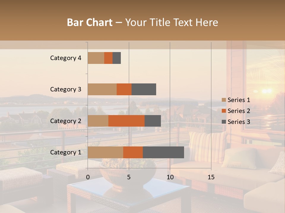 A Living Room With A View Of The Ocean PowerPoint Template