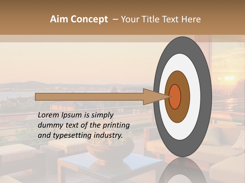 A Living Room With A View Of The Ocean PowerPoint Template