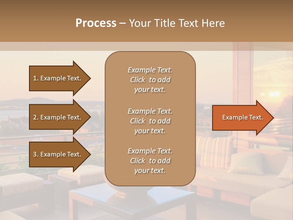 A Living Room With A View Of The Ocean PowerPoint Template