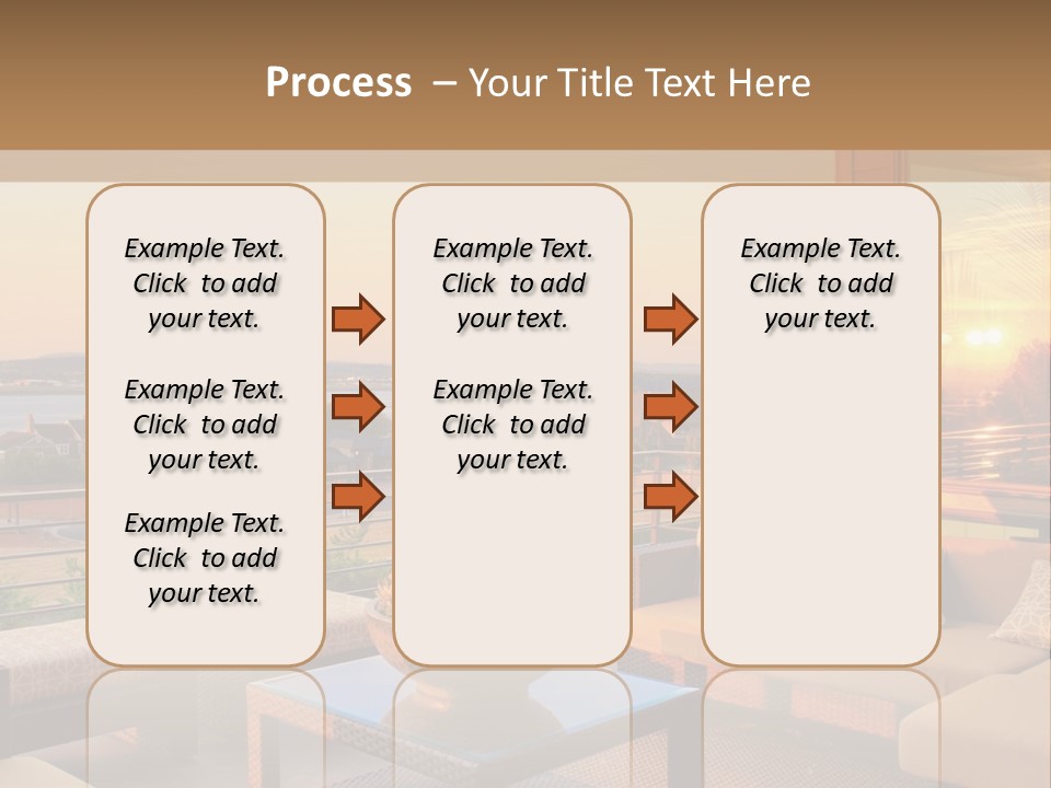 A Living Room With A View Of The Ocean PowerPoint Template