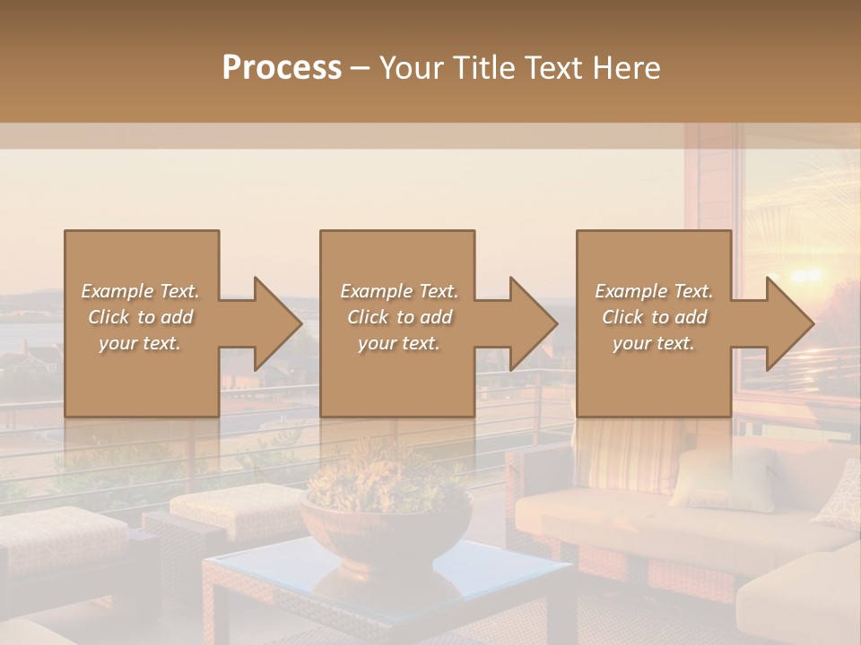A Living Room With A View Of The Ocean PowerPoint Template