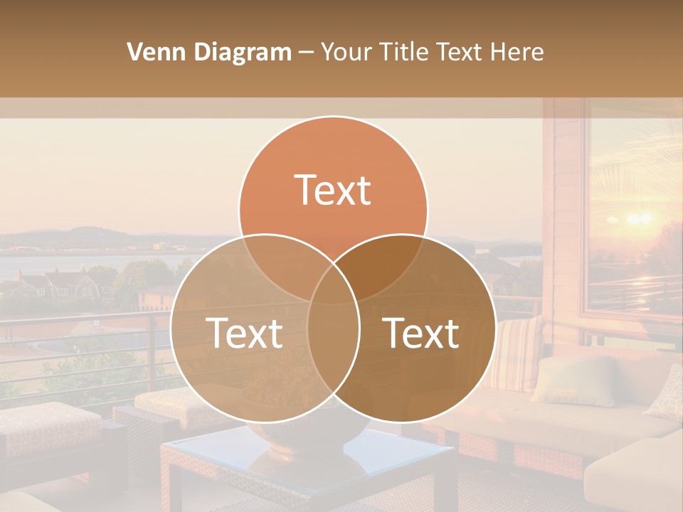 A Living Room With A View Of The Ocean PowerPoint Template