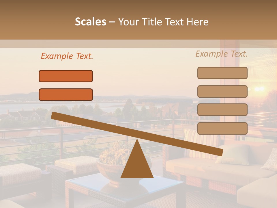 A Living Room With A View Of The Ocean PowerPoint Template