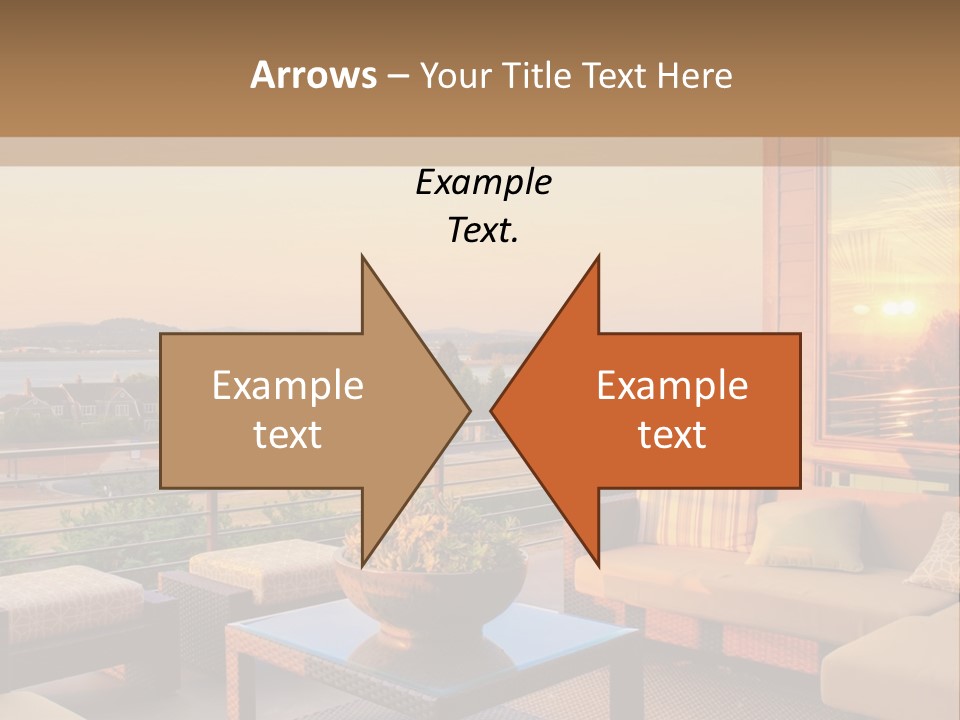 A Living Room With A View Of The Ocean PowerPoint Template
