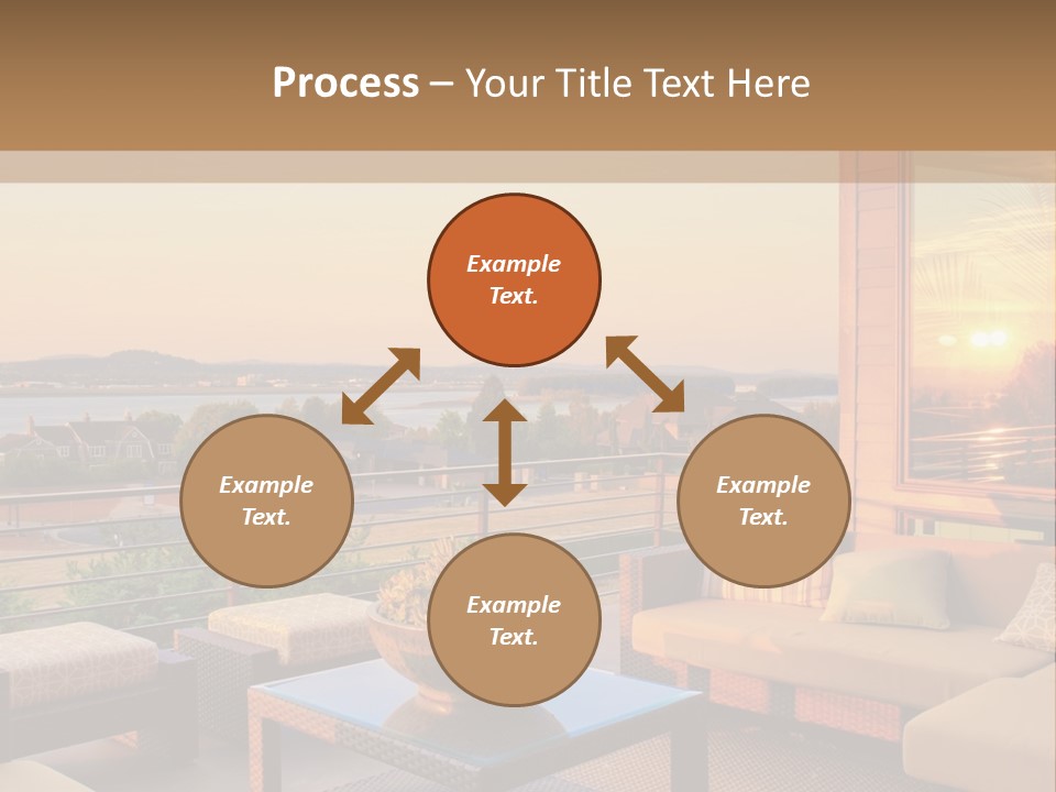 A Living Room With A View Of The Ocean PowerPoint Template