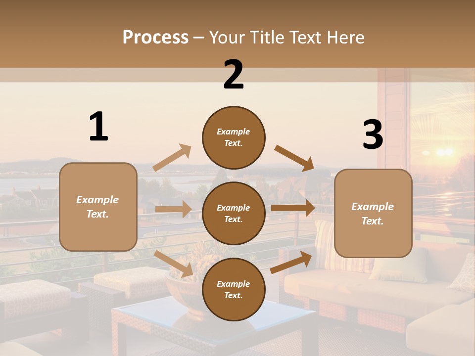 A Living Room With A View Of The Ocean PowerPoint Template