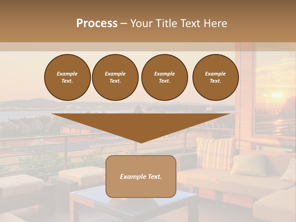 A Living Room With A View Of The Ocean PowerPoint Template