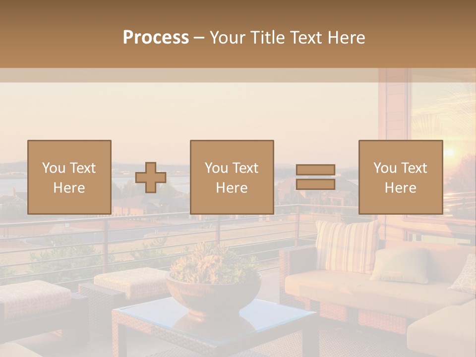 A Living Room With A View Of The Ocean PowerPoint Template