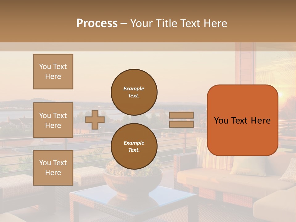 A Living Room With A View Of The Ocean PowerPoint Template