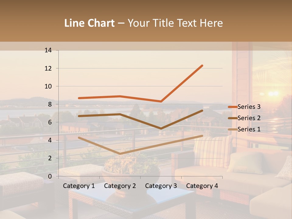 A Living Room With A View Of The Ocean PowerPoint Template