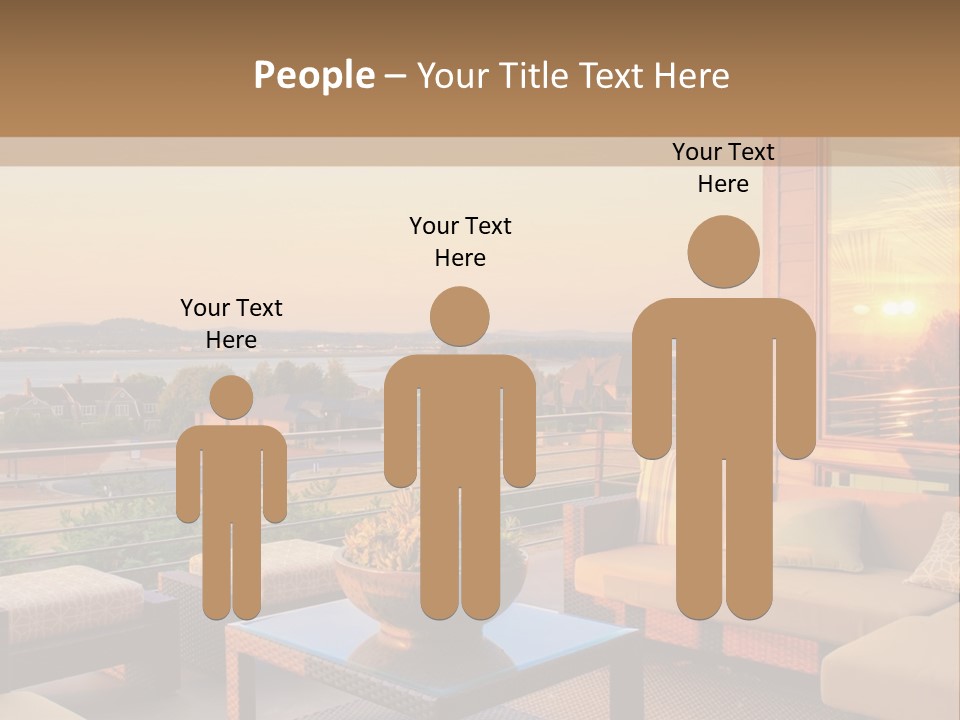 A Living Room With A View Of The Ocean PowerPoint Template