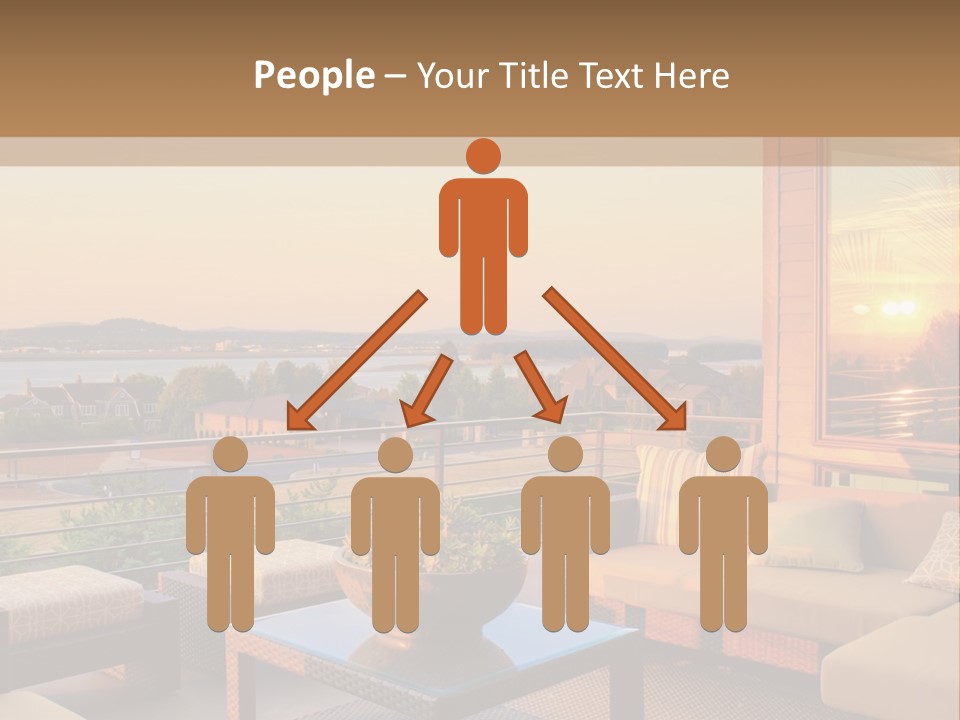 A Living Room With A View Of The Ocean PowerPoint Template