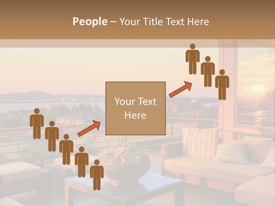 A Living Room With A View Of The Ocean PowerPoint Template