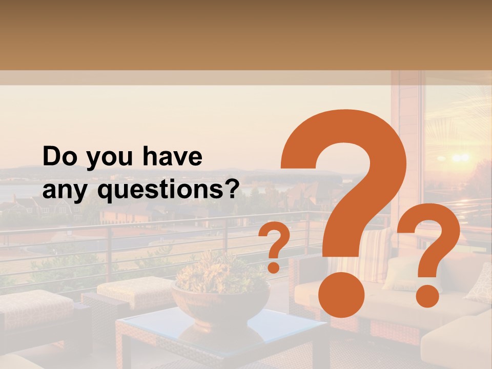 A Living Room With A View Of The Ocean PowerPoint Template