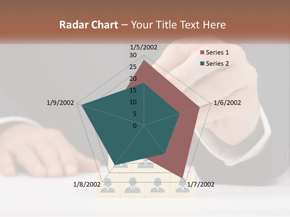 A Man In A Suit Placing Blocks On Top Of A Table PowerPoint Template