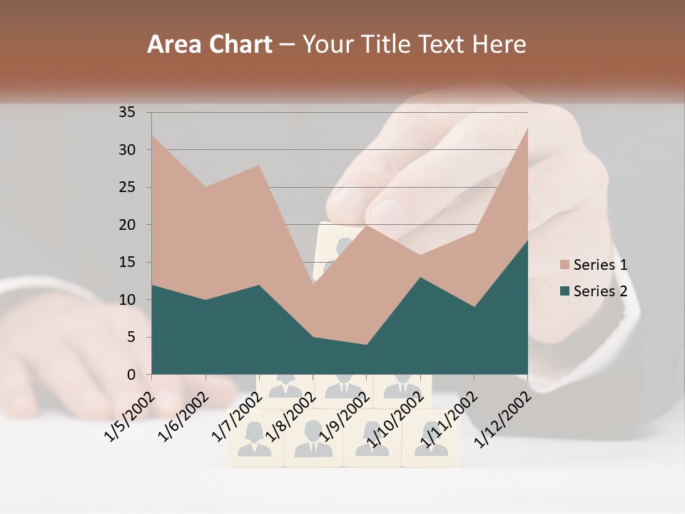 A Man In A Suit Placing Blocks On Top Of A Table PowerPoint Template