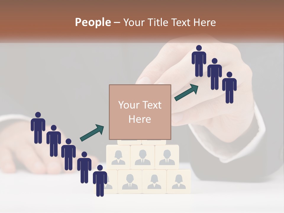 A Man In A Suit Placing Blocks On Top Of A Table PowerPoint Template