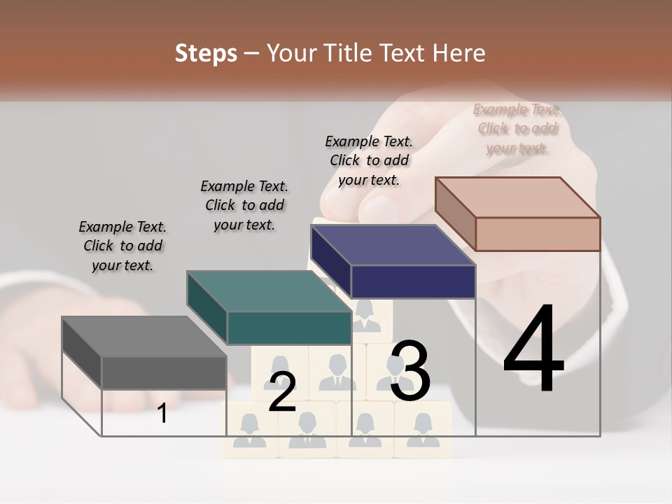 A Man In A Suit Placing Blocks On Top Of A Table PowerPoint Template