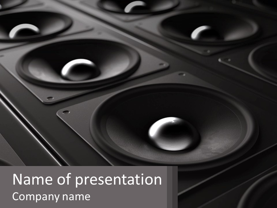 A Group Of Speakers With A Black Background PowerPoint Template
