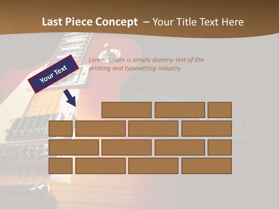 An Electric Guitar On A Black Background Powerpoint Template PowerPoint Template