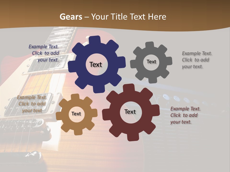 An Electric Guitar On A Black Background Powerpoint Template PowerPoint Template