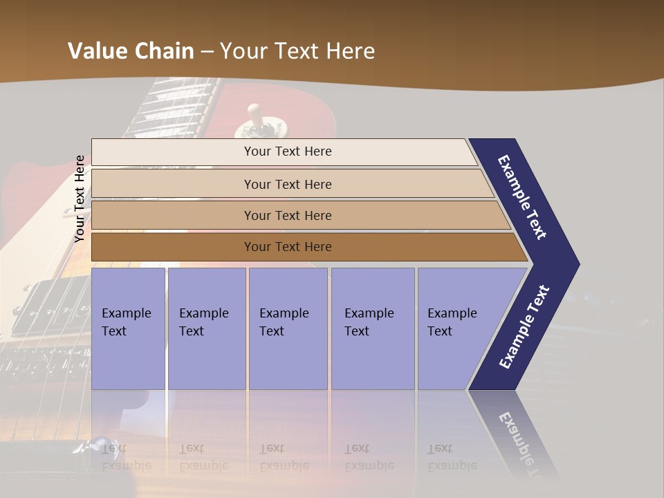 An Electric Guitar On A Black Background Powerpoint Template PowerPoint Template
