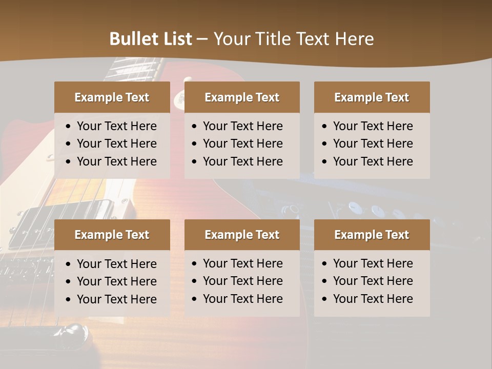 An Electric Guitar On A Black Background Powerpoint Template PowerPoint Template