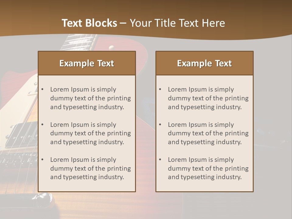 An Electric Guitar On A Black Background Powerpoint Template PowerPoint Template