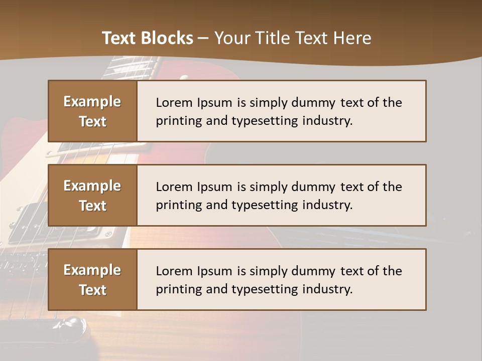 An Electric Guitar On A Black Background Powerpoint Template PowerPoint Template