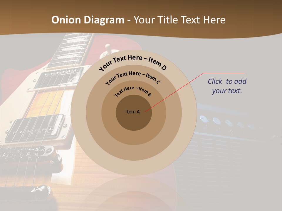 An Electric Guitar On A Black Background Powerpoint Template PowerPoint Template