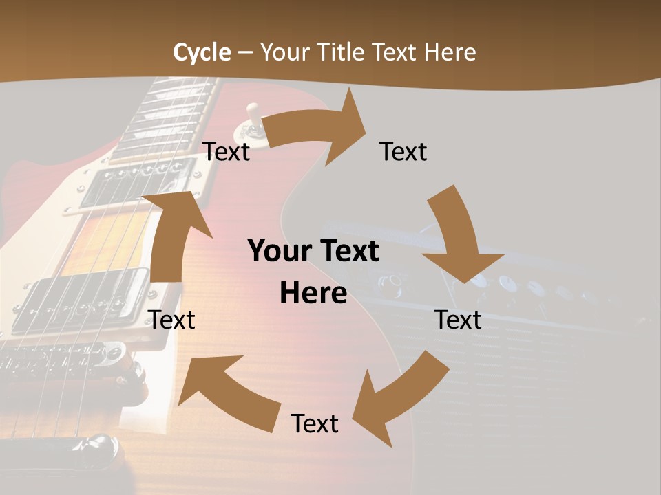 An Electric Guitar On A Black Background Powerpoint Template PowerPoint Template