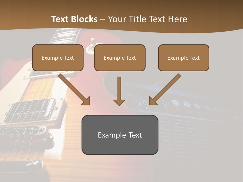 An Electric Guitar On A Black Background Powerpoint Template PowerPoint Template
