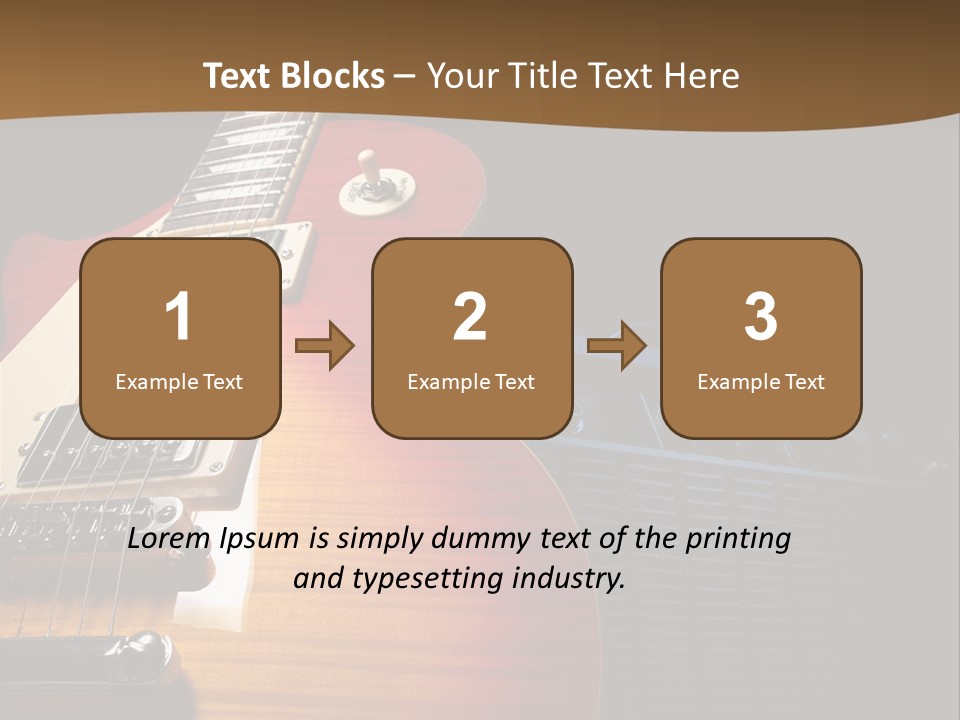 An Electric Guitar On A Black Background Powerpoint Template PowerPoint Template
