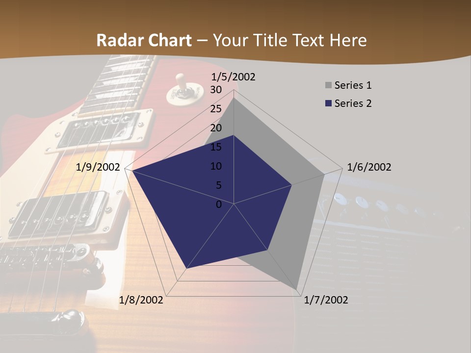 An Electric Guitar On A Black Background Powerpoint Template PowerPoint Template