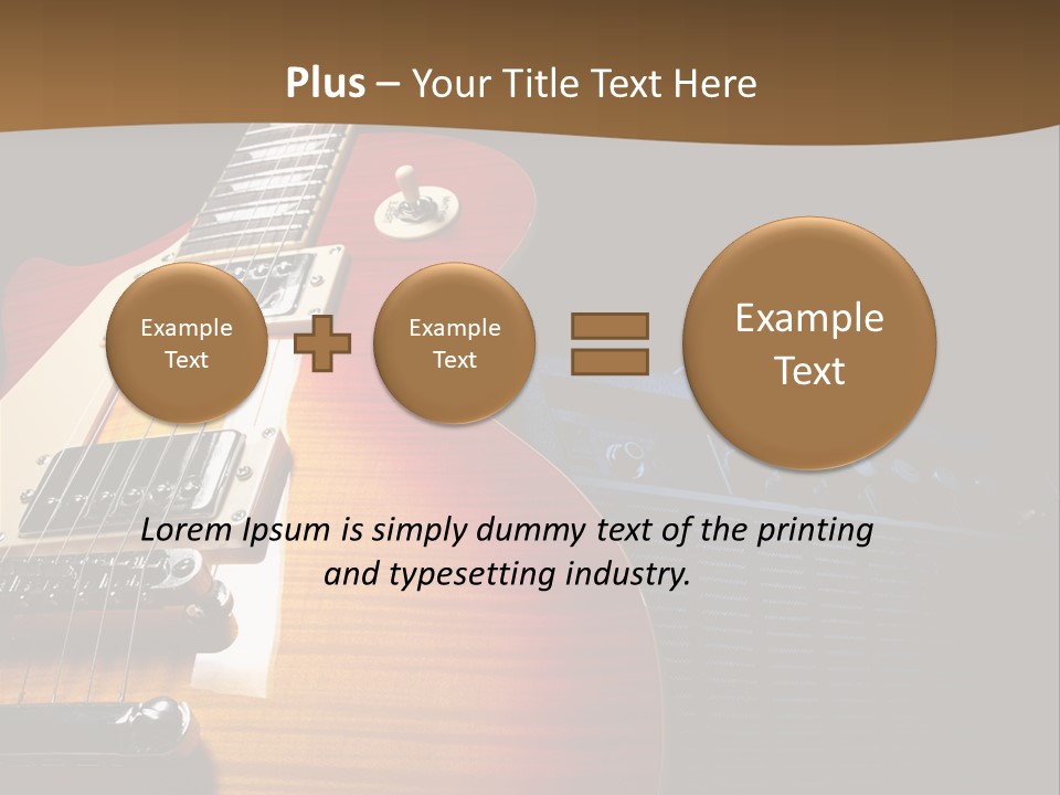 An Electric Guitar On A Black Background Powerpoint Template PowerPoint Template