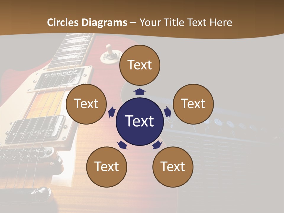 An Electric Guitar On A Black Background Powerpoint Template PowerPoint Template