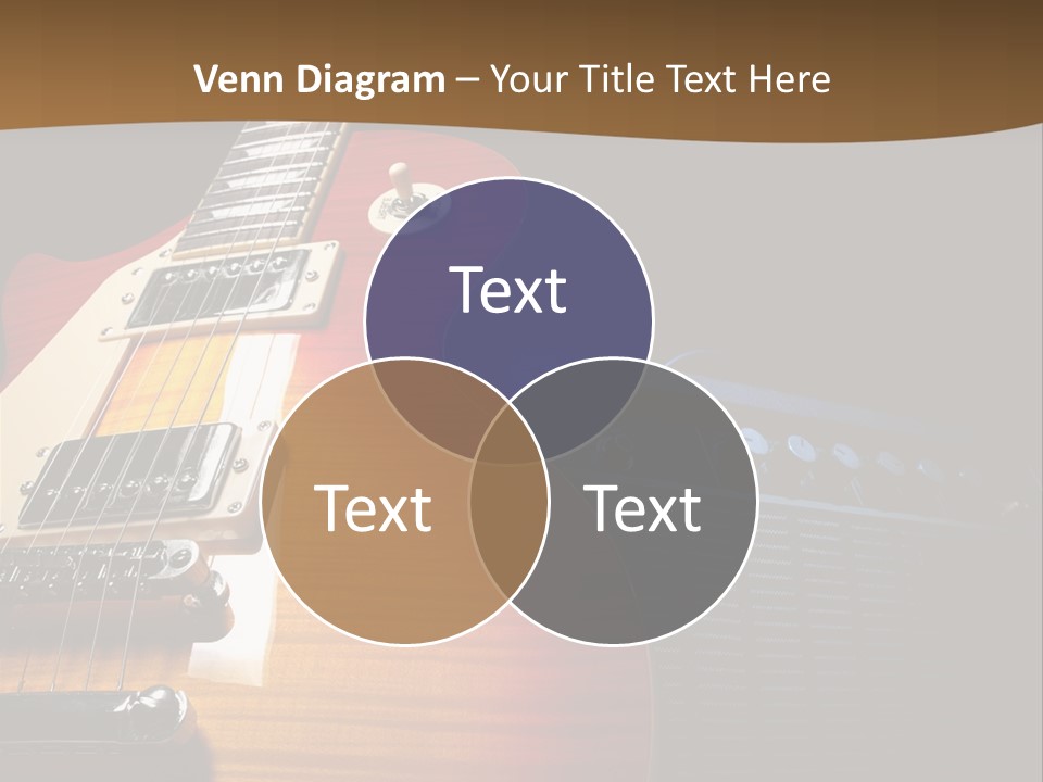 An Electric Guitar On A Black Background Powerpoint Template PowerPoint Template