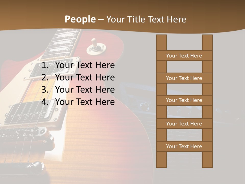 An Electric Guitar On A Black Background Powerpoint Template PowerPoint Template