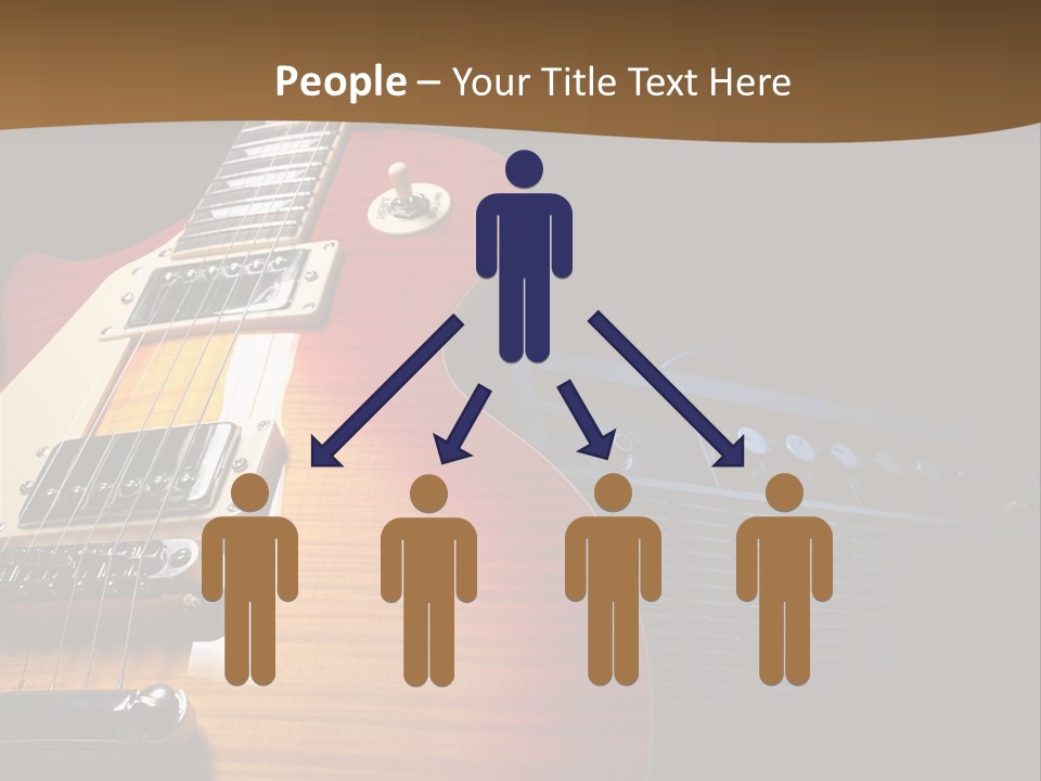 An Electric Guitar On A Black Background Powerpoint Template PowerPoint Template