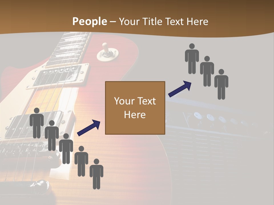 An Electric Guitar On A Black Background Powerpoint Template PowerPoint Template