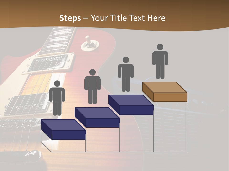 An Electric Guitar On A Black Background Powerpoint Template PowerPoint Template