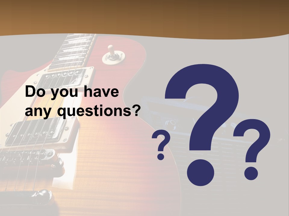 An Electric Guitar On A Black Background Powerpoint Template PowerPoint Template