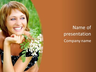 A Beautiful Woman With A Flower Powerpoint Presentation PowerPoint Template
