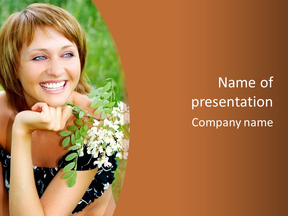 A Beautiful Woman With A Flower Powerpoint Presentation PowerPoint Template