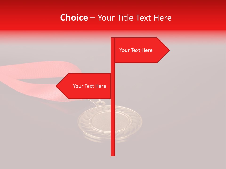 A Medal With A Red Ribbon On A Black Background PowerPoint Template