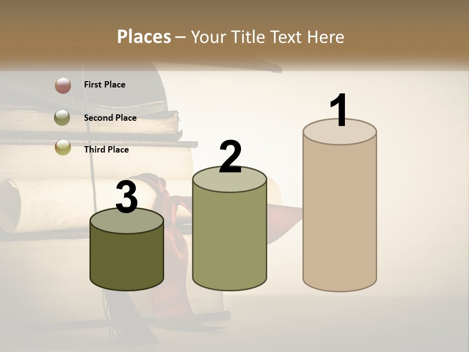 A Graduation Cap On Top Of A Stack Of Books PowerPoint Template